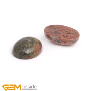 Green Unakite CAB Cabochon Natural Gemstones Loose Beads for Jewelry Making 5Pcs - Picture 1 of 48