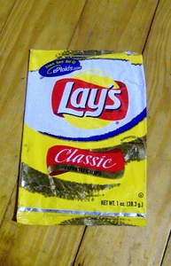 RAR Vintage 90er LAY'S Classic KARTOFFELCHIPS TASCHE alte Lebensmittelverpackung FRITO LAY - Bild 1 von 1