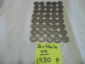 (40) 1930 P Büffelnickel volle Daten, zirkuliert, ungesucht KOSTENLOSER VERSAND! - Bild 1 von 2