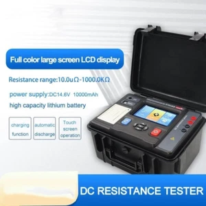 DC Resistance Tester Meter with 20A 10A 2A 0.2A 20mA 2mA 1mA Range 0.0uΩ~1.00MΩ - Picture 1 of 10