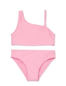 Wonder Nation Girls Pink Off Shoulder Bikini Swimsuit 2Pc Size XS (4-5) NEW - Picture 1 of 4