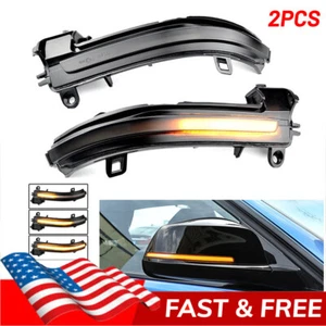 2x Dynamic Smoked LED Side Mirror Turn Signal Lights For BMW F30 F31 F35 F80 3er - Picture 1 of 11