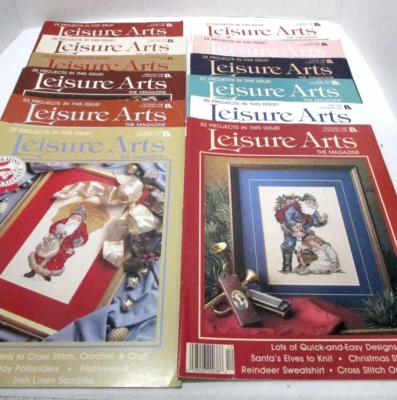 Vintage Leisure Arts Magazine Lot Projects Crafts Cross Stitch 1989-92 X 12 - Image 1 of 4