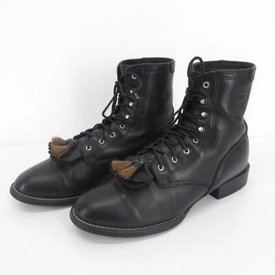 ARIAT Women's Lacer Equestrian Boots Size 9.5 B Black Kiltie Tassle 11070 Ankle - Image 1 of 4