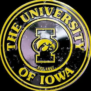 IOWA HAWKEYES 12" ROUND METAL HAWKEYES MAN CAVE SPORTS ROOM SIGN UNIVERSITY - Picture 1 of 5