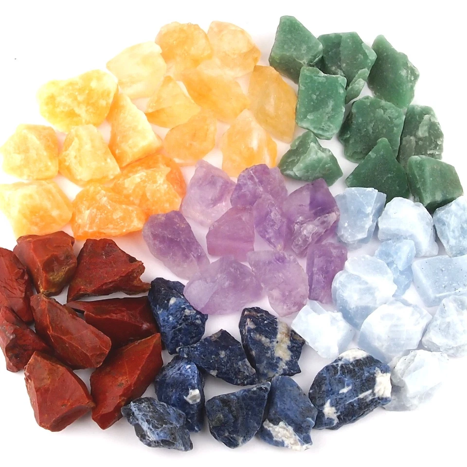 500 g Chakra Wasserstein - Mischung / Rohsteine | Heilsteine Ø ca. 30 - 50 mm - Bild 1 von 4