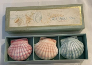Vintage Box of Sea Shell Soaps By Ben Rickert Pink, Peach, Blue   Scented - Picture 1 of 6