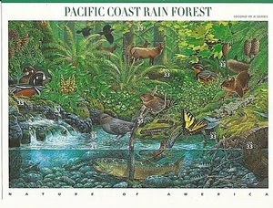 U.S. #3378 2000 33¢ Nature of America: Pacific Coast Rain Forest Stamp Sheet - Picture 1 of 2