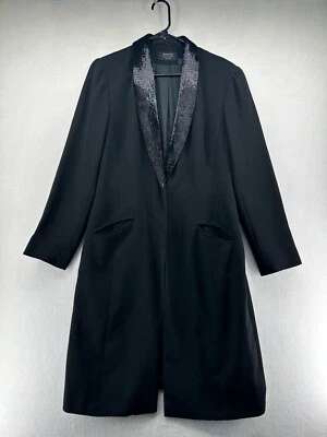 Пальто Dana Buchman черное женское размер 12 с воротником карманы с длинным рукавом - Изображение 1 из 4