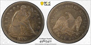 1845 Seated Liberty Dollar $1 PCGS XF 45 - Picture 1 of 8