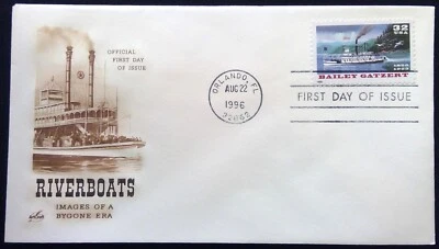 Scott 3095 FDC Bailey Gatzert Riverboats Series Art Craft Cachet - Image 1 of 3