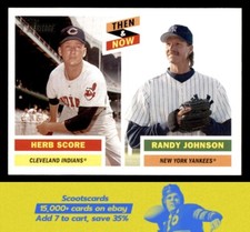 2005 Topps Heritage Herb Score / Randy Johnson Then and Now #TN5 Indians/Yankees