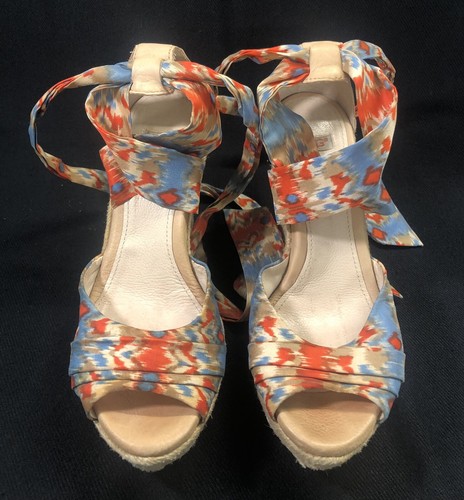 UGG Lucianna espadrillas zeppa plateau sandali allacciati multi scarpa donna US 5 5