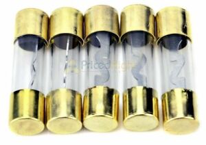 Pack of 5 Car Audio Amp Amplifier Glass 80 A AMP AGU Gold Plated Fuse