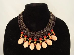 New Leather & Genuine Stone Necklace from Coldwater Creek Store  $99.95  #N2224 - Picture 1 of 4