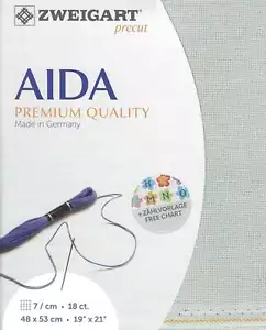 Precut Zweigart Fein-Aida 18 ct. 3793/718 Confederate Grey - Picture 1 of 2