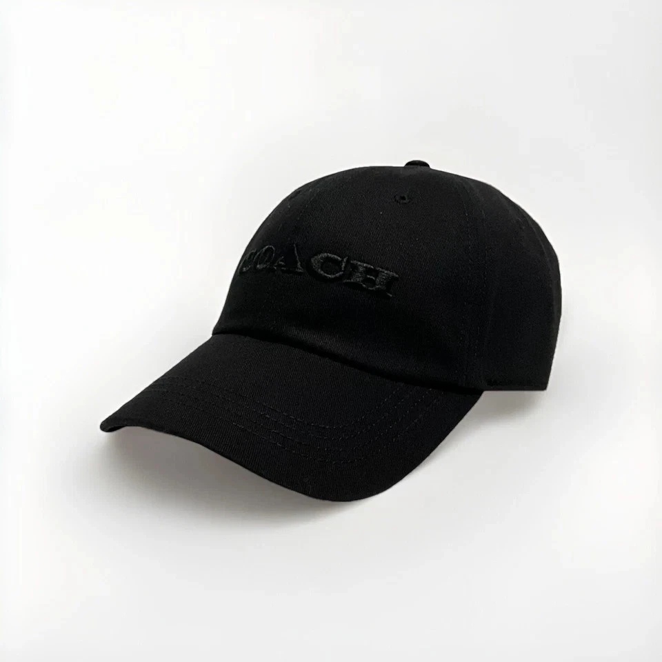 Coach Black Black Embroidered Adjustable Baseball Cap Hat M/L 11006849