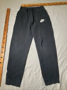 Nike Pants Youth Boys XL Black Swoosh Sweatpants Jogger Pull On Casual Active - Picture 1 of 13