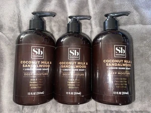 3er Pack SB Seifenkiste flüssige Handseife, Kokosmilch & Sandelholz 12 flüssige Unzen Aloe Shea - Bild 1 von 4
