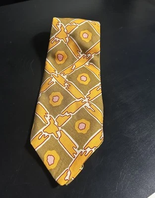 Vintage Chadwick by Wembley Tie Yellow & Brown - Image 1 of 4