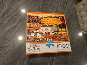 Charles Wysocki Pumpkin Hollow 1000 PC Puzzle Used Bagged Buffalo Games - Picture 1 of 10