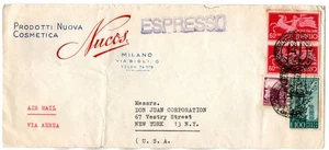 Italia 1949 Multifranked Entrega Especial Cubierta a Estados Unidos - Imagen 1 de 2