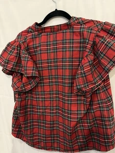 Top Aura Rojo Rojo a Cuadros Pequeño Nuevo Con Etiquetas Vestido Rojo Boutique Mediano - Imagen 1 de 1