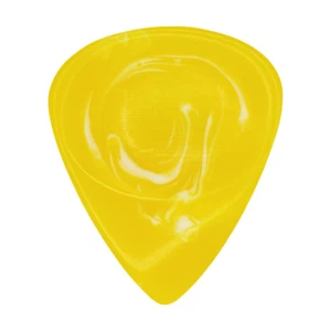 Plettro per chitarra in resina giallo con vortici bianchi - scanalatura 3,0 mm 351 - plettro esotico - Foto 1 di 1