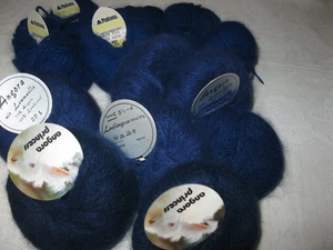 185 gr  Hochflausch Angora dunkelblau 80% /  70% / 55% - Bild 1 von 3