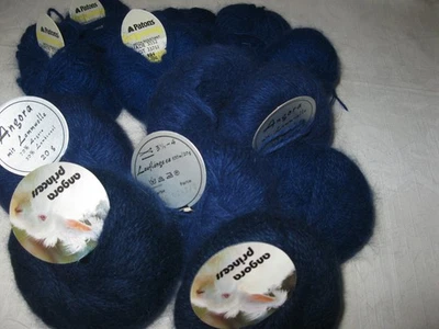 185 gr  Hochflausch Angora dunkelblau 80% /  70% / 55% - Bild 1 von 3