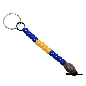 Llavero de fútbol americano azul naranja NFL NCAA fanático de los deportes mamá papá padre regalo hecho a mano - Imagen 1 de 4