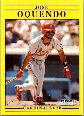 Jose Oquendo Fleer 640 St. Louis Cardinals 1991 Baseball Card - Image 1 of 2