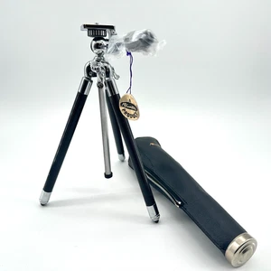 Vintage Minette Tabletop Tripod w/ Case – 14” Chrome & Black – New Old Stock - Picture 1 of 5