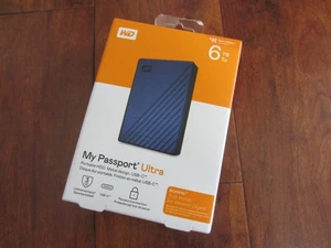 WD 6TB My Passport Ultra USB 3.0 Type-C External Hard Drive (Blue) - WDBEJA0060B - Picture 1 of 6