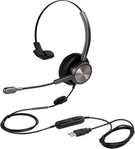 N/X USB Headset with Microphone Noise Cancelling for PC Laptop Mono Computer - Picture 1 of 6