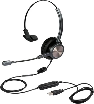 N/X USB Headset with Microphone Noise Cancelling for PC Laptop Mono Computer - Image 1 of 4