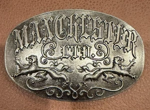 Vintage Manchester Ltd. Belt Buckle – Heraldic Lions Design, Pewter Finish - Picture 1 of 4