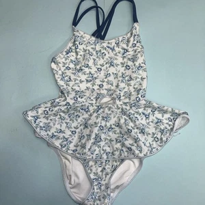 Sweet Honey Girls 6Y Blue Floral Swimsuit GUC - Picture 1 of 6