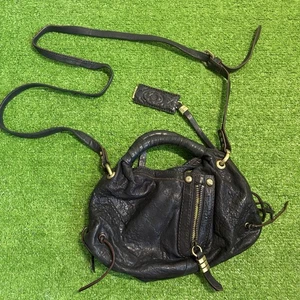 OrYany kleine Umhängetasche Schultertasche meliert schwarz abgenutzt Leder - Bild 1 von 6