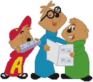 CROSS STITCH+ CRAFT PATTERN Chipmunks Christmas Carols Alvin Simon Theodore Sing - Picture 1 of 16