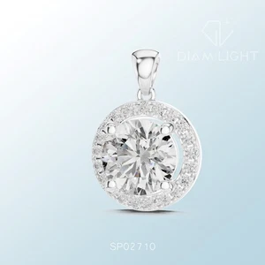 IGI Certified 3.17Ct Lab Grown Round Cut Diamond Pendant Necklace - Bild 1 von 12