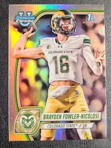 2024 Bowman Chrome University U Brayden Fowler-Nicolosi Refractor #26... - Picture 1 of 2