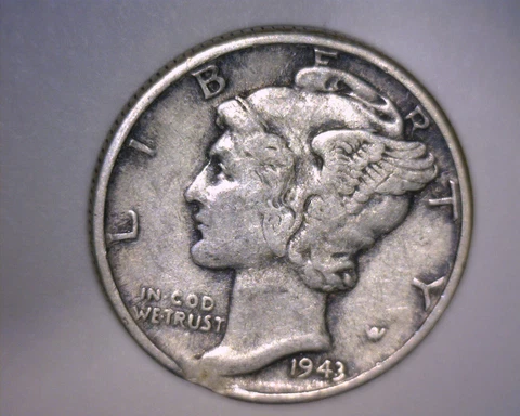 1943 MERCURY DIME, CURVED CLIP  *🌟* 90% SILVER *🌟* HIGHER GRADE  US ERROR COIN Cover