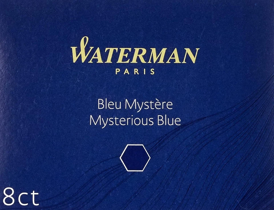 Waterman Fountain Pen Ink Cartridges, Long, Mysterious Blue, 8 Count - Image 1 of 3