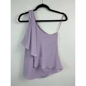 White House Black Market Damenbluse 0 Lavendel eine Schulter drapiert neu mit Etikett - Bild 1 von 5