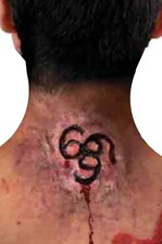 FX Trucco In Lattice ustione marchio di satana 666