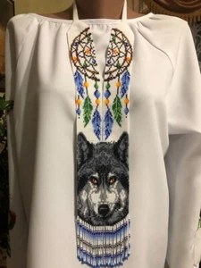 Handmade Necklace Seed Bead Boho American Style Netiv Beaded Multi Strand - Picture 1 of 1