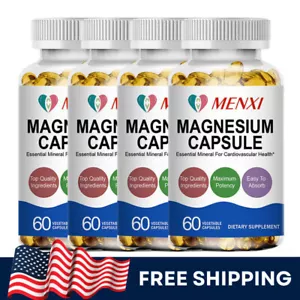 60-240 Pcs Magnesium Capsules Complex Capsules Glycinate Citrate Malate Oxide US - Picture 1 of 10