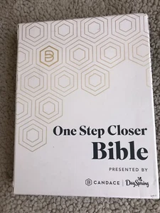 One Step Closer~ BIBLE~ Candace Bure NLT Dayspring Book Tabs Label Leather Navy - Picture 1 of 6