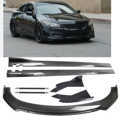 For Honda Accord Coup Front Bumper Lip Spoiler Splitter Body Kit+Side Skirt Foto 1 de 4